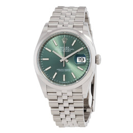 Rolex Datejust 36 Mint Green Dial Automatic Mens Stainless Steel Jubilee Watch m126200-0023