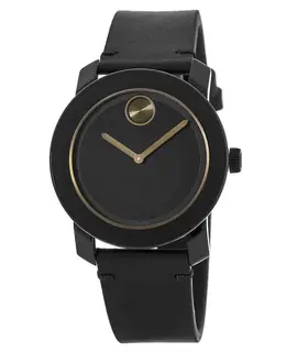 Model: 3600297 - Movado Bold Men's Watch with Black Leather Strap