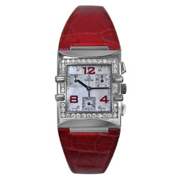 Pre-owned Omega Constellation Quadro Chronograph Diamond White Dial Ladies Watch (Art.-Nr. 184-7.36)