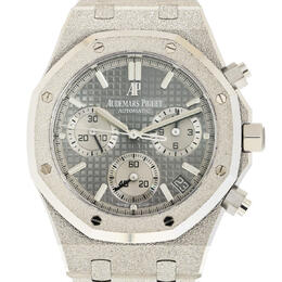 Pre-owned Audemars Piguet Frosted Royal Oak Chronograph Automatic Grey Dial Mens Watch 26239bc.gg.1224bc.01