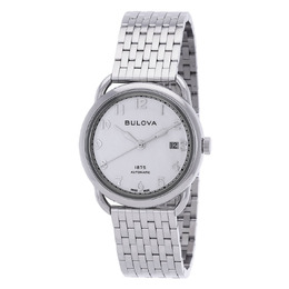 Bulova Commodore Automatic Silver Dial Mens Watch 96b326