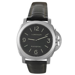 Pre-owned Panerai Luminor Base Black Dial Mens Watch pam00112