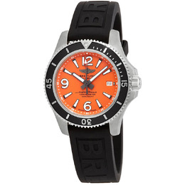 Breitling Superocean 42 Automatic Chronometer Orange Dial Mens Watch a17366d7101s1