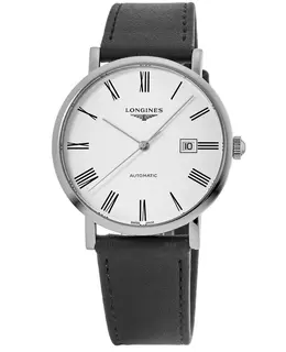 Longines Elegant Collection White Dial Leather Strap Men's Watch l4.911.4.11.2