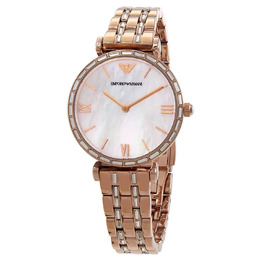 Emporio Armani Gianni T-Bar Quartz Watch ar11294, Ladies' Rose Gold Tone