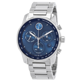 Movado Bold Verso Mens Quartz Watch with Blue Dial and Steel Bracelet - Model 3600865