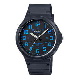 Часы Men's Casio Quartz Resin Strap Watch Case Black Dial 50m Waterproof 48*43.6*10.3mm Black Analog Mens, черный mw240-2bv | black