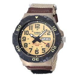 Часы Men's Casio Waterproof Quartz Luminous Dial 28.4mm Nylon Strap Watch Mens Khaki Analog, хаки mrw-210hb-5bvcf | khaki