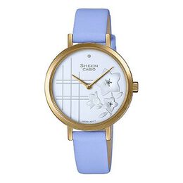 Часы Casio Sheen Minimalistic Analog Watch 'Crystal Light Blue White', синий she-c140gl-2aupfh-person | light blue
