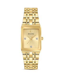 Часы Futuro Quadra с золотистым браслетом и звеньями, 20 x 32 мм Bulova, цвет Gold 3287517 | gold