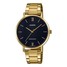 Часы Casio Quartz Waterproof Black Watch Dial Black Analog, черный ltp-vt01g-1b | black