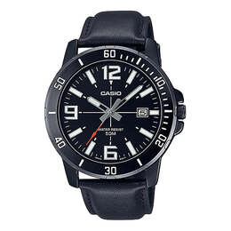 Часы Men's Casio Dress Series Classic Minimalistic Exquisite Fashion Watch 45mm 50m Waterproof Strap Mens Black Analog, черный mtp-vd01bl-1bv | black
