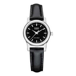 Часы Casio ins Influencer Fashion Business Casual Classic Pointers Waterproof Quartz Leather Strap Watch Black Analog, черный ltp-1095e-1a | black