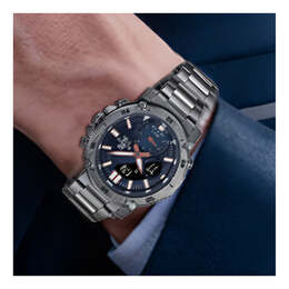 Часы Casio Edifice Limited Edition Analog-Digital Watch 'Grey Metallic Blue', черный ecb-20ydc-1a | black