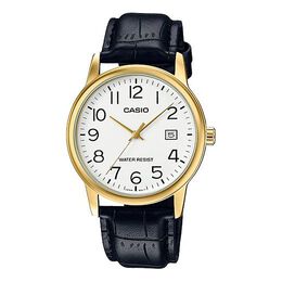 Часы Casio DRESS Series Quartz Black/White Black Strap Black Analog, черный mtp-v002gl-7b2d | black