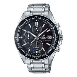 Часы Casio EDIFICE Quartz Waterproof Solar Powered Stainless Steel Strap Mens Black Analog, черный efs-s510d-1avupr | black