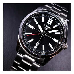 Часы Casio Dress Pointer Display Analog Watch 'Steel Black', черный mtp-vd02d-1e | black
