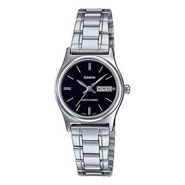 Часы Casio Quartz Waterproof Stainless Steel Strap Black Analog, черный ltp-v006d-1b2 | black