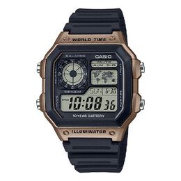 Часы Casio Waterproof Sports Shockproof Mens Black Digital, черный ae1200wh-5av | black