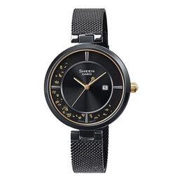 Часы Casio SHEEN Waterproof Sapphire Crystal Solar Powered Quartz Black Analog, черный shs-c100bm-1aupfj | black