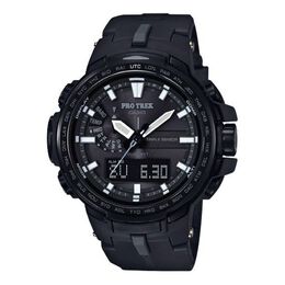 Часы Casio Waterproof Sports Shockproof Solar Powered Quartz Mens Black Analog, черный prw-6100y-1bprd | black
