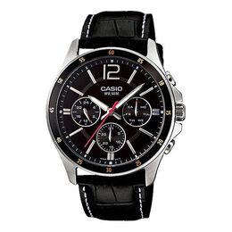 Часы Casio Waterproof Unisex Mens Black Analog, черный mtp-1374l-1a | black