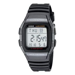 Часы Casio Quartz Waterproof Mens Black Digital, черный w-96h-1bvdf | black