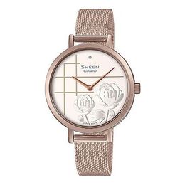 Часы Casio Sheen Peony Analog Watch 'Gold White', белый she-c140cgm-7aupfh-person | white