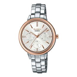 Часы Casio Waterproof SHEEN Sapphire Crystal Silver Analog, цвет silver she-3510sg-7auprd | silver