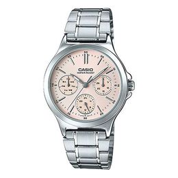 Часы Casio Waterproof Stainless Steel Strap Quartz Pink Analog, розовый ltp-v300d-4a | pink