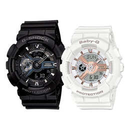 Часы Casio Baby-G 'Black & White', черный ga-110-1bdr&ba-110rg-7a | black/white
