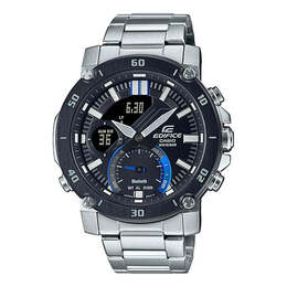 Часы Casio Analog-Digital Watch 'Silver Black Blue', черный ecb-20ydb-1a | blacksilver