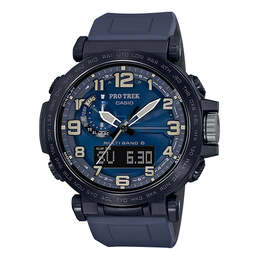 Часы Men's Casio PRO Trek Strap Stainless Steel quartz Watch Black Mens, синий prw-6600y-2cr | blue