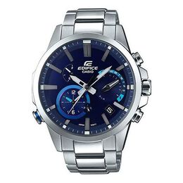 Часы Casio EDIFICE Solar Powered Waterproof Sports Stainless Steel Strap Mens Blue Analog, синий eqb-700d-2a | blue