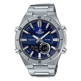 Часы Casio EDIFICE Quartz Waterproof Blue Watch Dial Mens Blue Analog/Digital Combo, синий era-110d-2a | blue