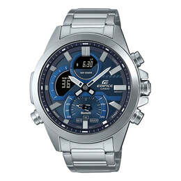 Часы Men's Casio edifice Series 2022 Luminous Stainless Steel Silver Strap Dial 100m Waterproof Watch Mens Blue Analog, синий ecb-30d-2a | blue