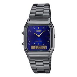 Часы Casio Quartz Stainless Steel Strap Waterproof Unisex Mens Blue Analog/Digital Combo, синий aq-230gg-2adf | blue
