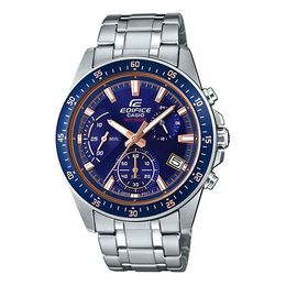 Часы Casio EDIFICE Waterproof Stainless Steel Strap Mens Blue Analog, синий efv-540d-2a | blue