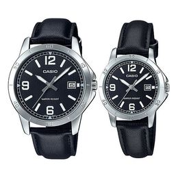 Часы Casio Quartz Couple Waterproof Black Analog, черный mtp-v004l-1b&ltp-v004l-1b | black