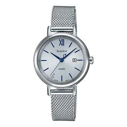 Часы Casio SHEEN Solar Powered Quartz Waterproof Sapphire Crystal Silver Analog, цвет silver shs-d300m-7apr | silver