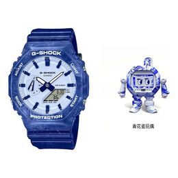 Часы Casio G-Shock Analog-Digital 'Blue', синий ga-2100bwp-2apfq | blue
