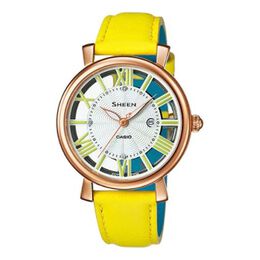 Часы Casio Female SHEEN Japan / South Korea Fashion Yellow Analog, желтый she-4047pgl-9a | yellow