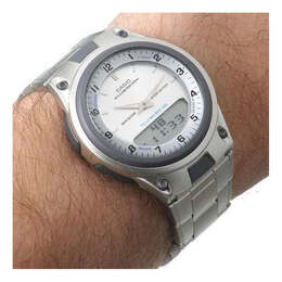 Часы Casio Stainless Steel Strap Waterproof White Analog/Digital Combo, белый aw-80d-7a | white