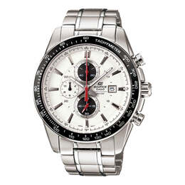 Часы Casio ENDIFICE Series Business Waterproofes Men's Stainless Steel Strap Mens White Analog, белый ef-547d-7a1 | white