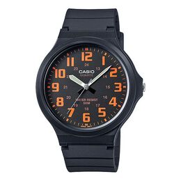 Часы Casio Quartz Waterproof Mens Black Analog, черный mw-240-4b | black