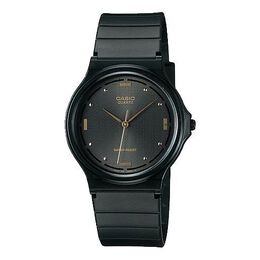 Часы Casio Quartz Waterproof Unisex Mens Black Analog, черный mq-76-1al | black