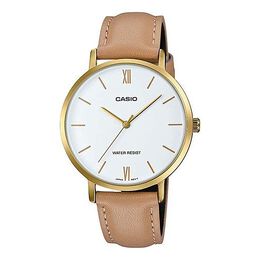 Часы Casio DRESS Minimalistic Business quartz Watch Brown Analog, коричневый ltp-vt01gl-7b | brown