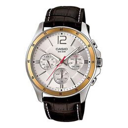 Часы Casio ENTICER Series Retro Leather Strap Water Proof Men's Waterproof Mens Brown Analog, коричневый mtp-1374l-7av | brown