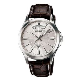 Часы Casio ENTICER Simplistic Leatherband Quartz Men's Mens Brown Analog, коричневый mtp-1381l-7a | brown