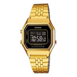 Часы Casio Waterproof Quartz Unisex Mens Gold Digital, желтый la680wga-1b | gold